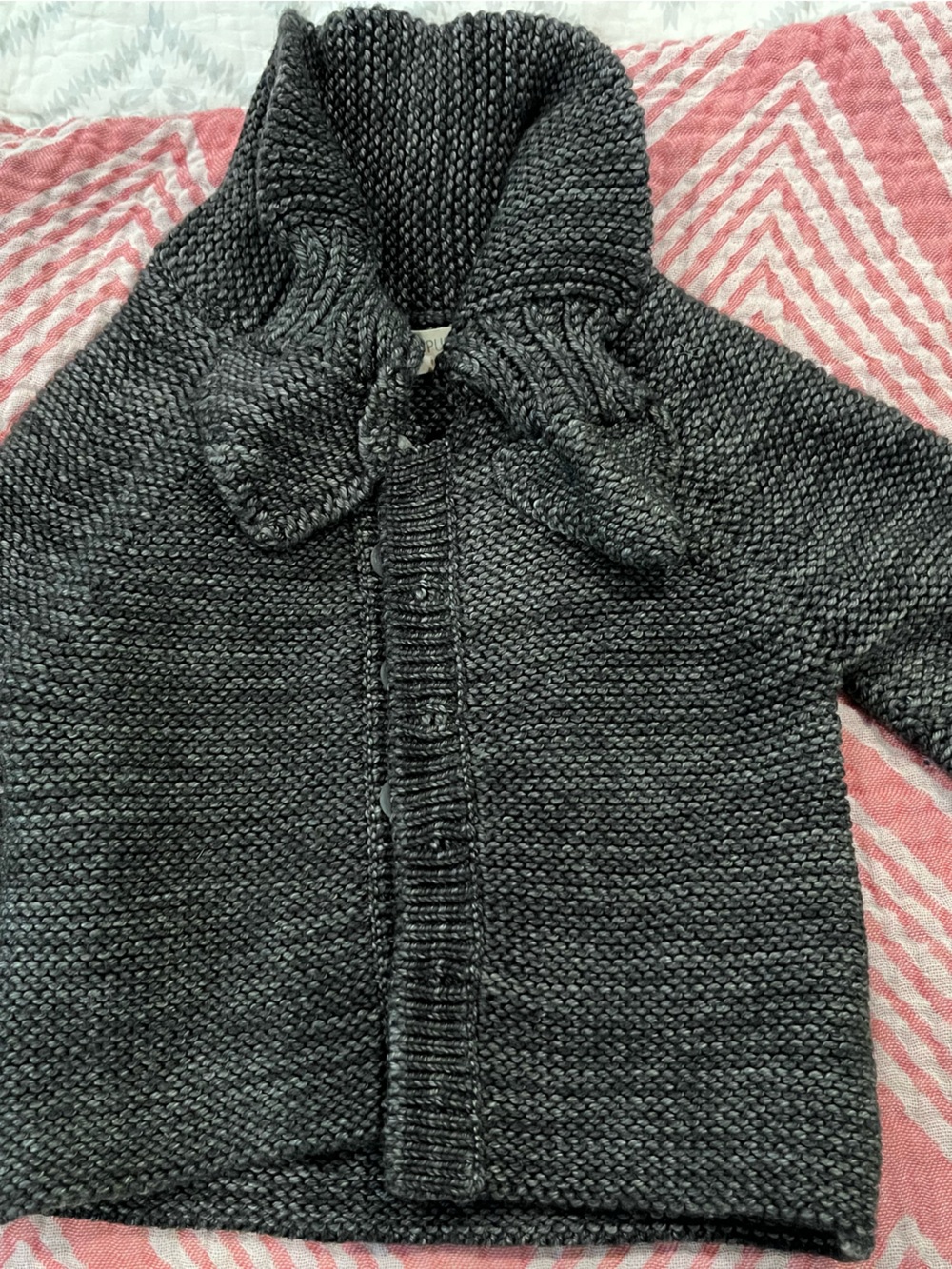 Misha and puff Charcoal Gray Knit Cardigan with Button Front 12-18 months.